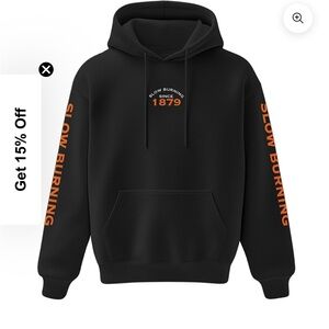 Zig-Zag Rolling Papers Hoodie with Orange Text